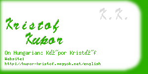 kristof kupor business card